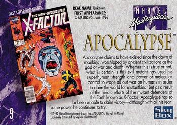 1992 SkyBox Marvel Masterpieces #9 Apocalypse Back