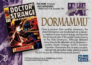 1992 SkyBox Marvel Masterpieces #27 Dormammu Back