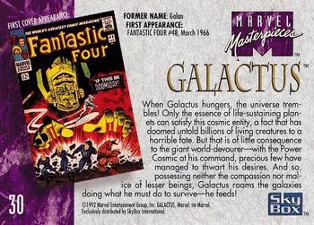 1992 SkyBox Marvel Masterpieces #30 Galactus Back