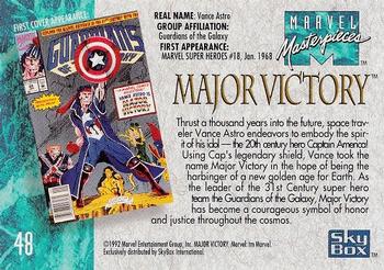 1992 SkyBox Marvel Masterpieces #48 Major Victory Back