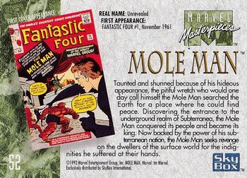 1992 SkyBox Marvel Masterpieces #52 Mole Man Back