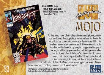 1992 SkyBox Marvel Masterpieces #53 Mojo Back