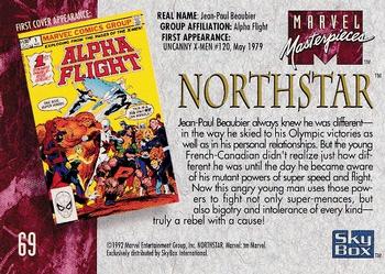 1992 SkyBox Marvel Masterpieces #69 Northstar Back