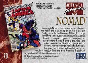 1992 SkyBox Marvel Masterpieces #70 Nomad Back