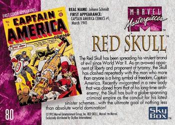 1992 SkyBox Marvel Masterpieces #80 Red Skull Back
