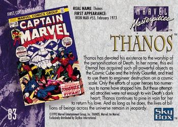 1992 SkyBox Marvel Masterpieces #83 Thanos Back