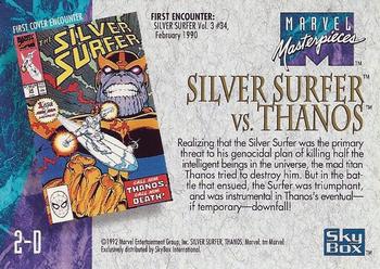 1992 SkyBox Marvel Masterpieces - Battle Spectra #2-D Silver Surfer vs Thanos Back