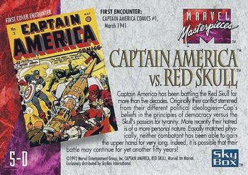 1992 SkyBox Marvel Masterpieces - Battle Spectra #5-D Captain America vs Red Skull Back