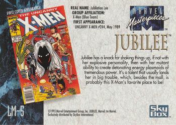1992 SkyBox Marvel Masterpieces - Lost Marvel Bonus Cards #LM-5 Jubilee Back