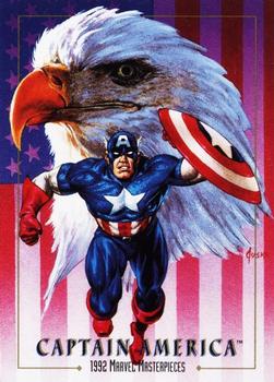 1992 SkyBox Marvel Masterpieces - Promos #NNO Captain America Front