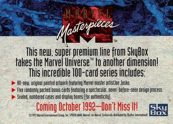 1992 SkyBox Marvel Masterpieces - Promos #NNO Spider-Man Back