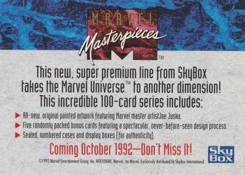 1992 SkyBox Marvel Masterpieces - Promos #NNO Wolverine Back
