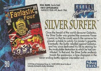 1992 SkyBox Marvel Masterpieces - Joe Jusko Signed Parallel #90 Silver Surfer Back