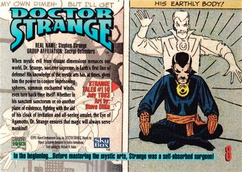 1993 SkyBox Marvel Masterpieces #8 Doctor Strange Back
