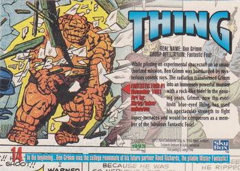 1993 SkyBox Marvel Masterpieces #14 Thing Back
