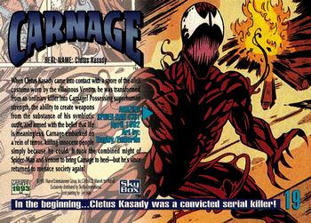 1993 SkyBox Marvel Masterpieces #19 Carnage Back