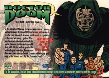 1993 SkyBox Marvel Masterpieces #21 Doctor Doom Back