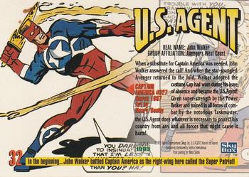 1993 SkyBox Marvel Masterpieces #32 U.S. Agent Back