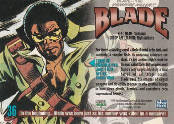 1993 SkyBox Marvel Masterpieces #36 Blade Back