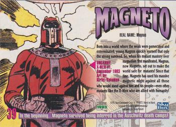 1993 SkyBox Marvel Masterpieces #39 Magneto Back
