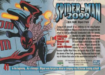 1993 SkyBox Marvel Masterpieces #41 Spider-Man 2099 Back