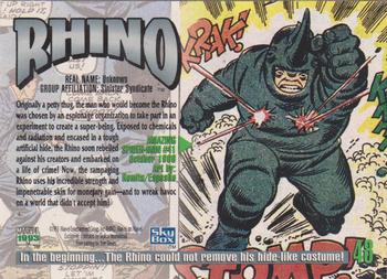 1993 SkyBox Marvel Masterpieces #48 Rhino Back