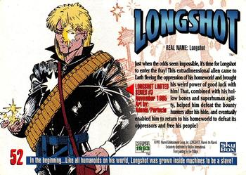1993 SkyBox Marvel Masterpieces #52 Longshot Back