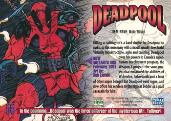 1993 SkyBox Marvel Masterpieces #55 Deadpool Back