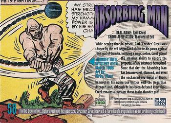 1993 SkyBox Marvel Masterpieces #58 Absorbing Man Back
