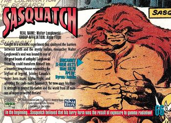 1993 SkyBox Marvel Masterpieces #66 Sasquatch Back