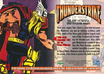 1993 SkyBox Marvel Masterpieces #73 Thunderstrike Back
