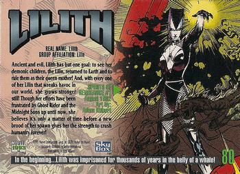 1993 SkyBox Marvel Masterpieces #80 Lilith Back