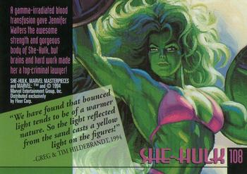 1994 Fleer Marvel Masterpieces Hildebrandt Brothers #108 She-Hulk Back