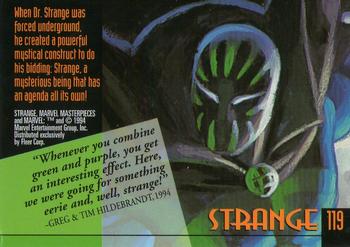1994 Fleer Marvel Masterpieces Hildebrandt Brothers #119 Strange Back