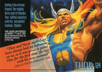 1994 Fleer Marvel Masterpieces Hildebrandt Brothers #124 Thor Back