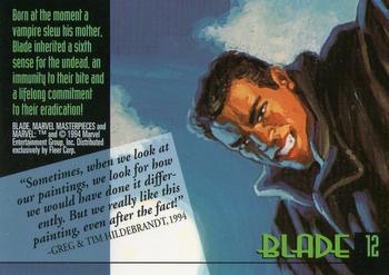 1994 Fleer Marvel Masterpieces Hildebrandt Brothers #12 Blade Back