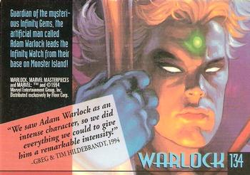 1994 Fleer Marvel Masterpieces Hildebrandt Brothers #134 Warlock Back