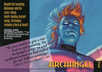 1994 Fleer Marvel Masterpieces Hildebrandt Brothers #2 Archangel Back