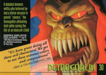 1994 Fleer Marvel Masterpieces Hildebrandt Brothers #30 Demogoblin Back