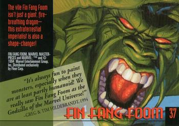 1994 Fleer Marvel Masterpieces Hildebrandt Brothers #37 Fin Fang Foom Back