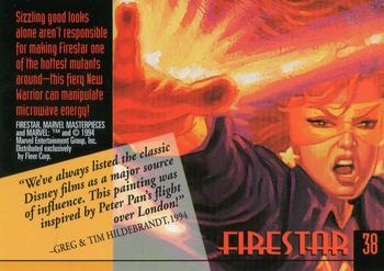 1994 Fleer Marvel Masterpieces Hildebrandt Brothers #38 Firestar Back