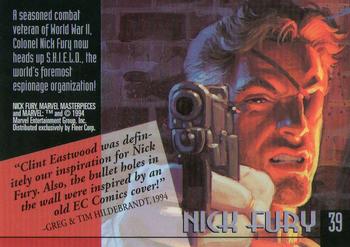 1994 Fleer Marvel Masterpieces Hildebrandt Brothers #39 Nick Fury Back