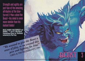 1994 Fleer Marvel Masterpieces Hildebrandt Brothers #3 Beast Back