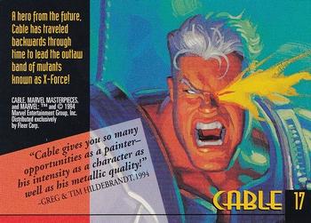 1994 Fleer Marvel Masterpieces Hildebrandt Brothers #17 Cable Back