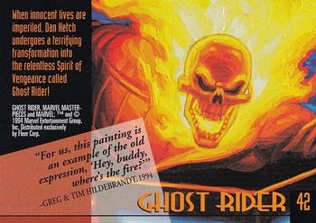 1994 Fleer Marvel Masterpieces Hildebrandt Brothers #42 Ghost Rider Back
