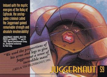 1994 Fleer Marvel Masterpieces Hildebrandt Brothers #59 Juggernaut Back