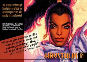 1994 Fleer Marvel Masterpieces Hildebrandt Brothers #64 Krystalin Back