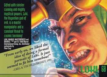 1994 Fleer Marvel Masterpieces Hildebrandt Brothers #68 Loki Back