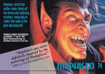 1994 Fleer Marvel Masterpieces Hildebrandt Brothers #74 Mephisto Back