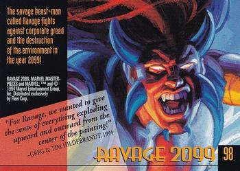 1994 Fleer Marvel Masterpieces Hildebrandt Brothers #98 Ravage 2099 Back